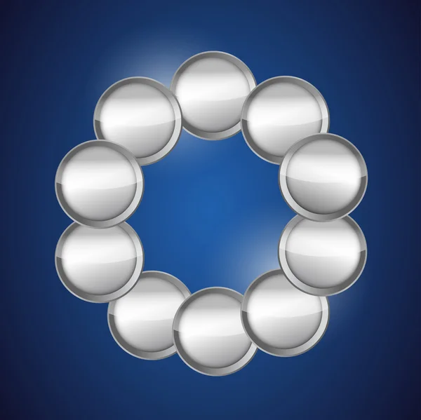 Link of metallic circles ready for customization. — Stock Photo, Image