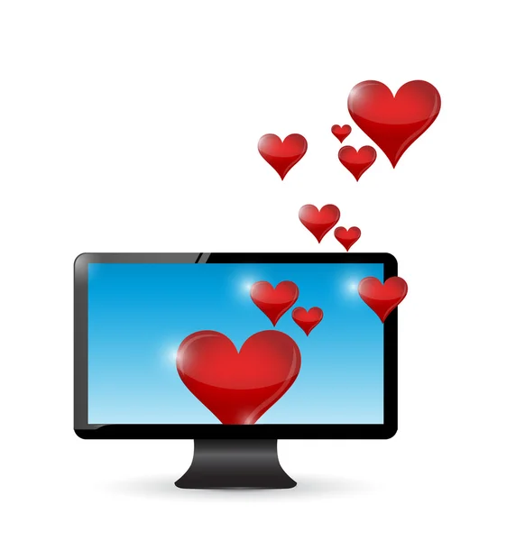 Conexión de amor. concepto de comunicación por Internet — Foto de Stock