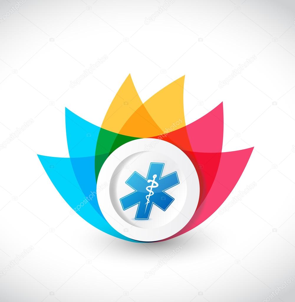 Color medical flower illustration design over a white background
