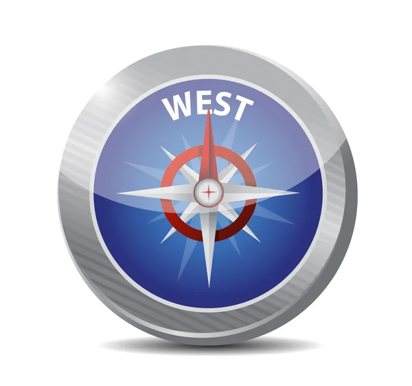 Westen Kompass Illustration Design — Stockfoto