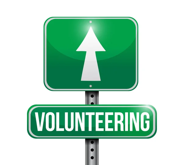 Volunteering road sign illustration design — Stock Photo, Image