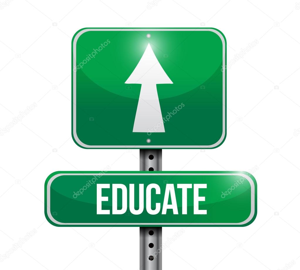 educate road sign illustration design