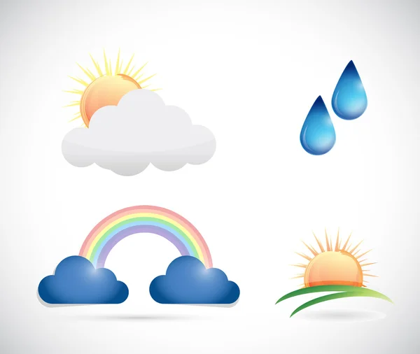 Wetter Ikonen Illustration Design — Stockfoto