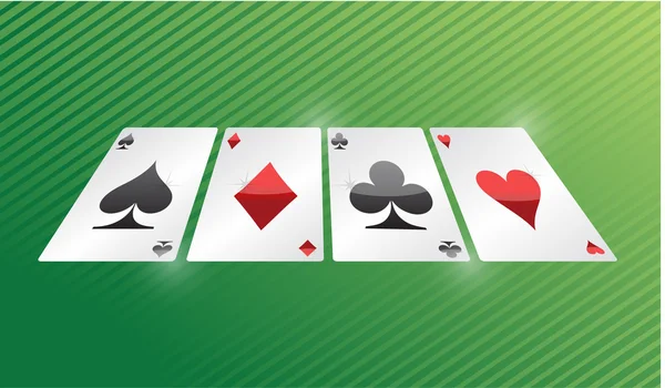 카드 놀이입니다. ace 집합입니다. 일러스트 레이 션 디자인 — 스톡 사진