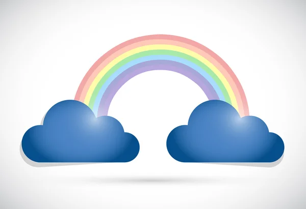 Wolken und Regenbogen Illustration Design — Stockfoto