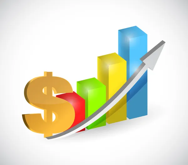 Währungssymbol Dollar Geschäftsdiagramm — Stockfoto