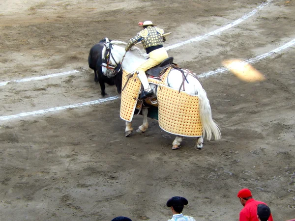 Toreador v ringu. tradiční pikador. — Stock fotografie