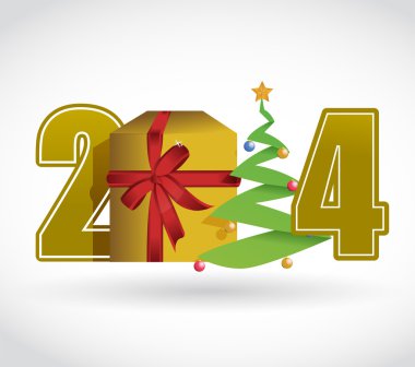 2014 yılbaşı konsept illüstrasyon tasarımı