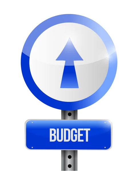 Budget going up road sign illustration design — Stock Photo, Image