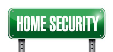 Ev güvenliği yol işareti illüstrasyon