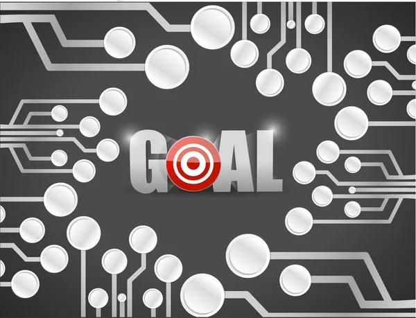 Target goals circuit boards illustration design — Stock Photo, Image