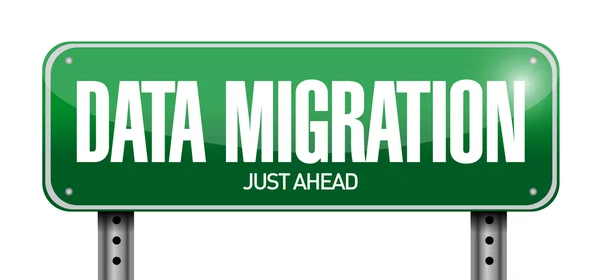 Data migration road sign illustration — Stock Photo, Image