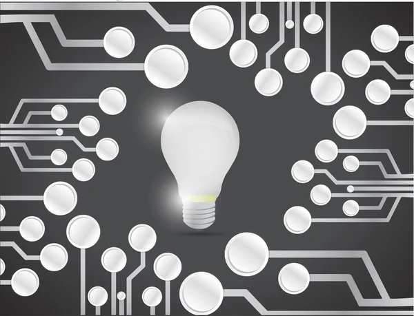 Idea bulb circuit board illustration design — Stock Photo, Image
