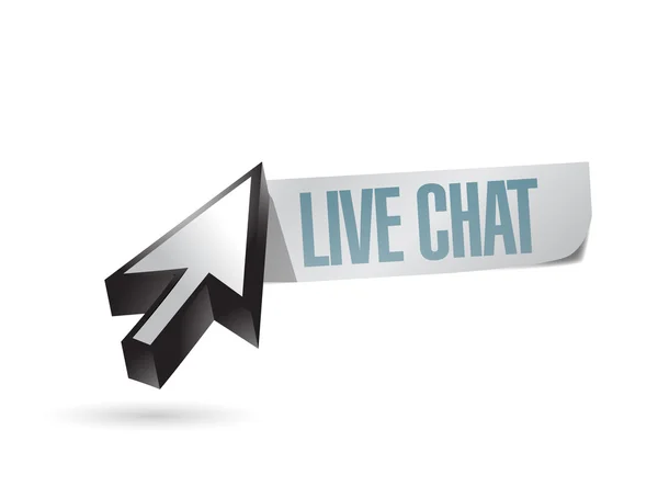 Live chat cursor paper sign illustration design — Stock Photo, Image