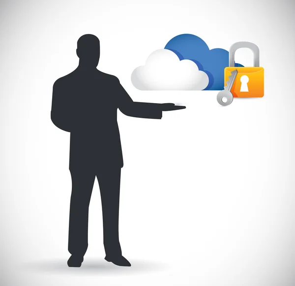 Illustration zum Sicherheitskonzept Cloud Computing — Stockfoto