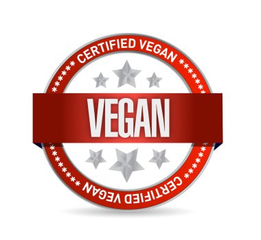 Sertifikalı vegan mühür illüstrasyon