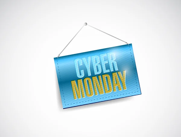 Cyber monday hanging banner illustration — Stock Photo, Image