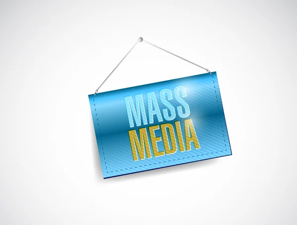 Mass media hanging banner illustration — Stock Photo, Image