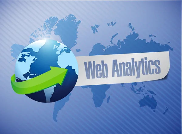 Globe web analytics illustration design — Stockfoto