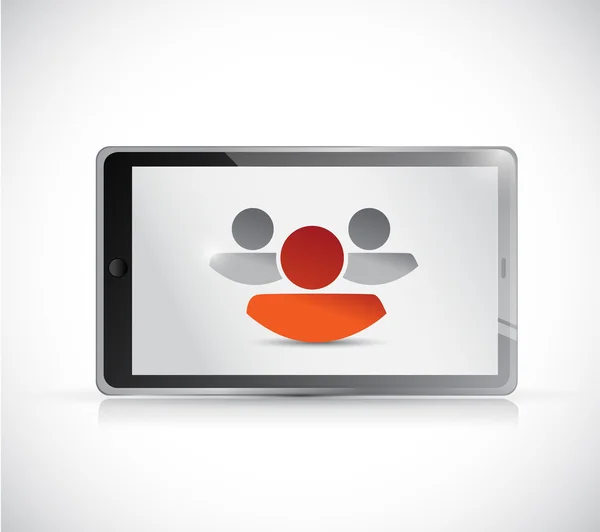 Illustrazione del concetto di tablet e team leader — Foto Stock