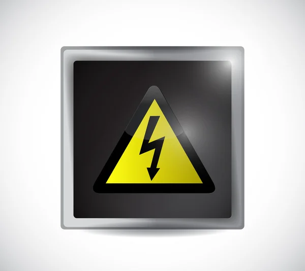 Botão sinal de eletricidade perigo — Fotografia de Stock