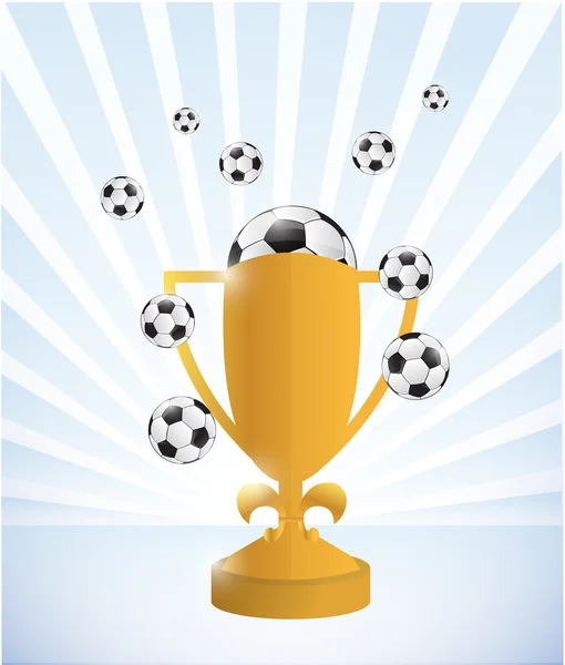 Voetbal trophy en ballen afbeelding ontwerp — Stockfoto