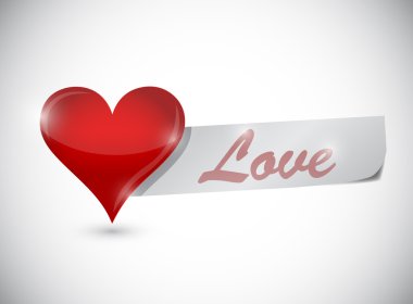 sevgi işareti kalp ve kağıt. resim tasarım