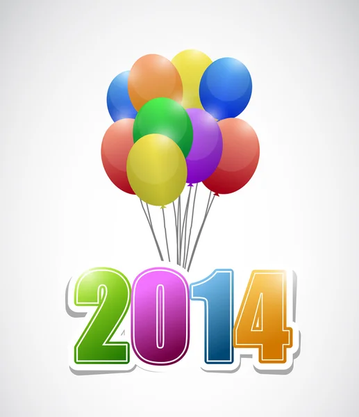 2014 ballonger färgglada kort illustration design — Stockfoto