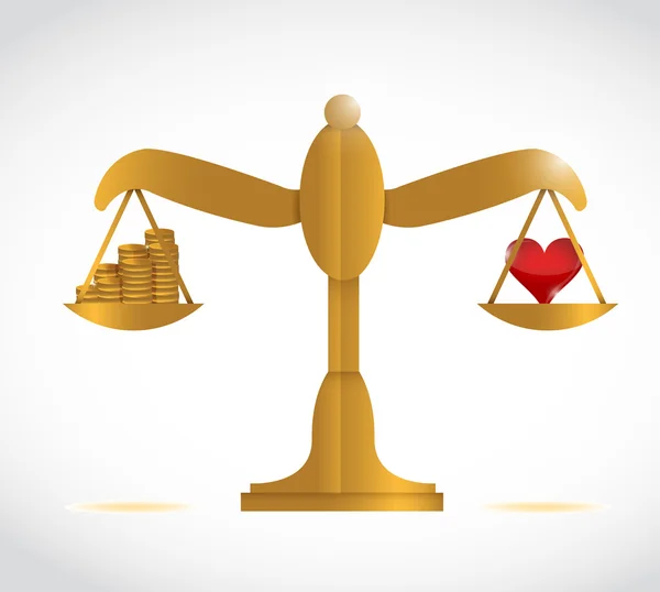 Balance profits and love concept illustration — Stock Photo, Image