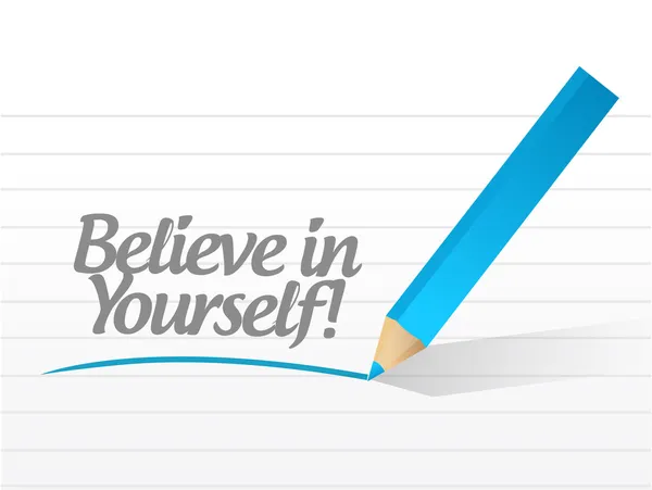 Believe in yourself message written — Stock Photo, Image