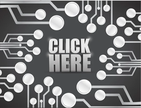 Click here circuit board illustration design — Stock Photo, Image