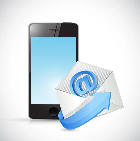 Phone and email envelope illustration design — Stock Photo, Image