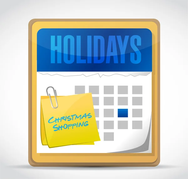 Weihnachtseinkaufsdatum im Kalender markiert. — Stockfoto
