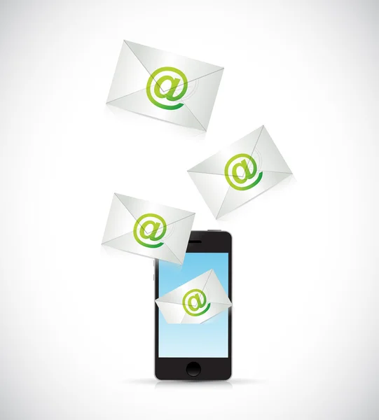 Ta emot mail på en telefon. illustration design — Stockfoto