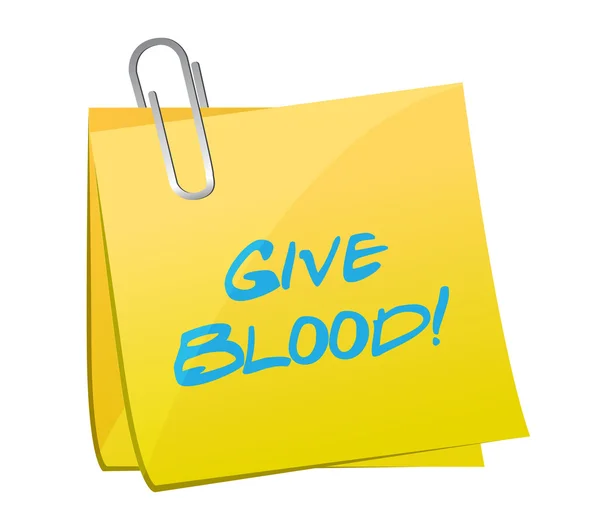 Give blood message written on a post. — Stock Photo, Image