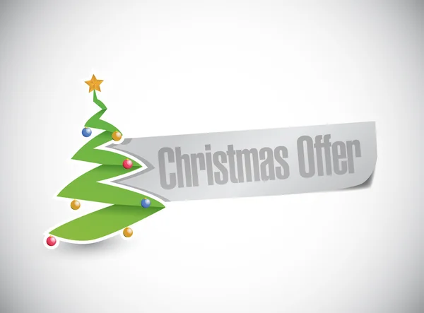 Christmas tree offer sign illustration design — Stock Photo, Image