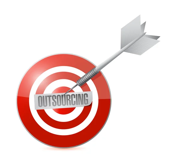 Outsourcing on the target illustration design — Stock Photo, Image