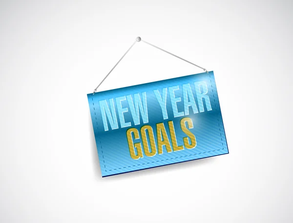New year goals hanging banner illustration — Stock Photo, Image
