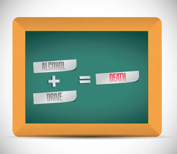 Alcohol y conducir equivale a la muerte. ecuación —  Fotos de Stock