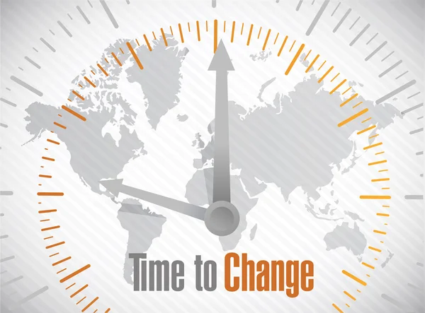 Time to change world map illustration design — Stock Photo, Image