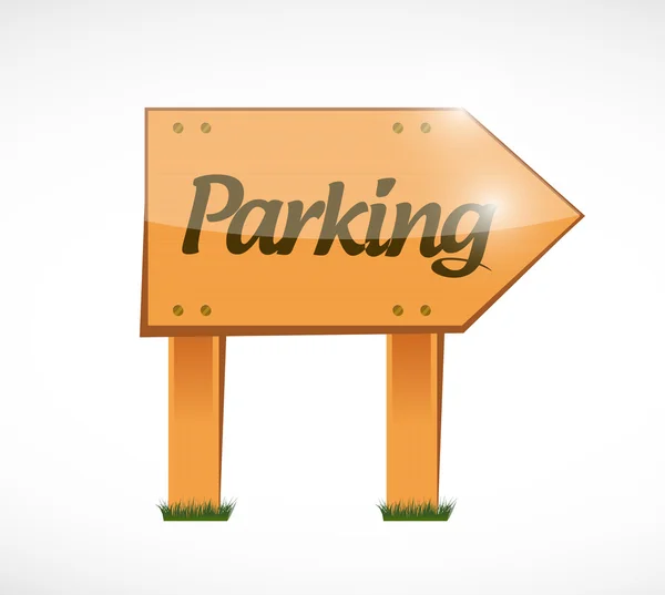 Parking hout teken afbeelding ontwerp — Stockfoto