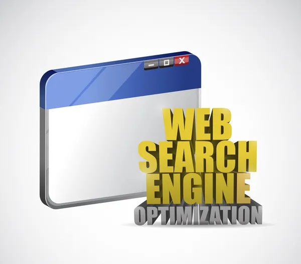 Navegador web signo de optimización del motor de búsqueda — Foto de Stock