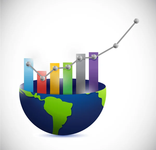 Business graph and globe. illustration design — Stock Photo, Image