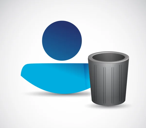 Lixo lata e avatar ilustração design — Fotografia de Stock