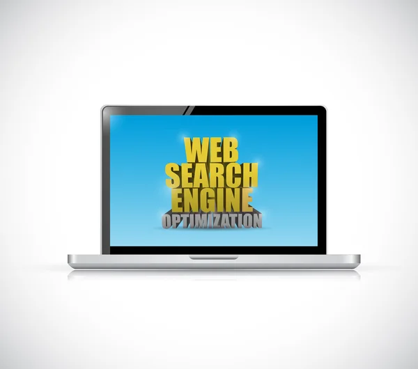 Laptop web search engine optimization sign — Stock Photo, Image