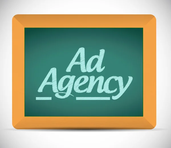 Ad agency message written on a blackboard — Stock Photo, Image