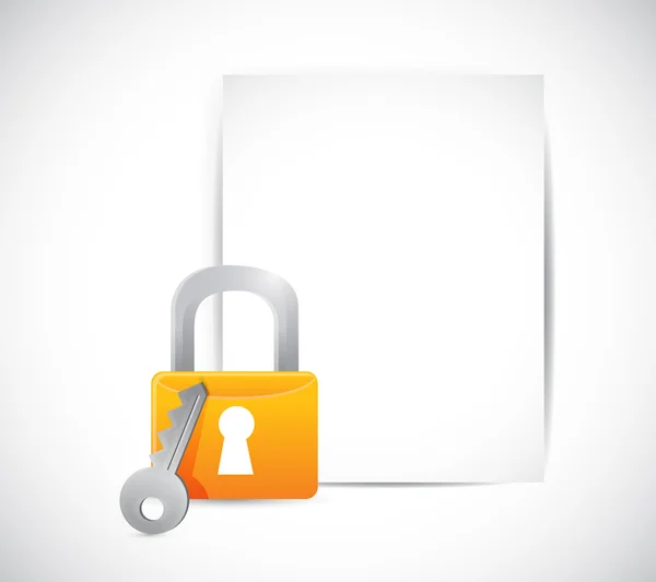 Paper and security lock illustration design — Stock Photo, Image