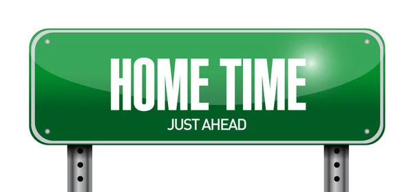Home time cartello stradale illustrazione design — Foto Stock