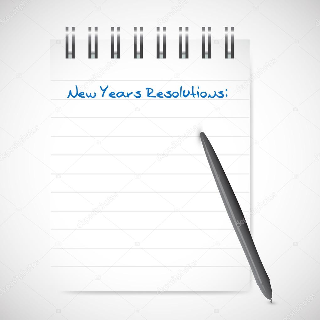 new years resolutions notepad list illustration
