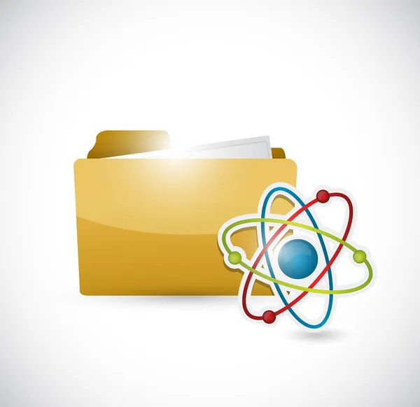 Folder and atom illustration design — Stock Photo, Image